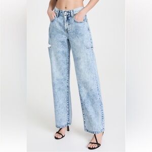 Pistola Bobbie High Rise Wide Leg Side Slit Denim Jeans